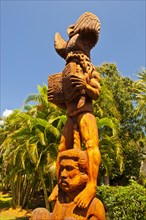 Wooden statue in the Sculpture Garden