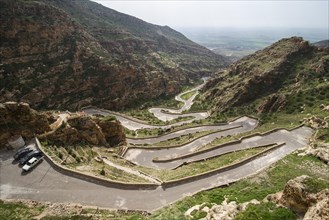 Serpentine road leading to the Rabban Hormizd Monastery