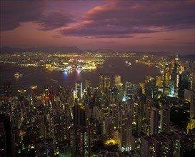 Panoramic view from Victoria Peak over Central