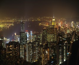 Panoramic view from Victoria Peak over Central