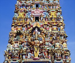 Gopuram or gate tower at the entrance to the Hindu temple of Colombo II