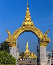 Entrance gate to Phra That Luang