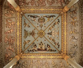 Decorated ceiling of Patou Xai triumphal arch