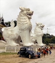 Chinthe Lions on Mandalay Hill
