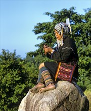 Akha woman in a mountain village