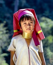 Girl of the Padaung mountain tribe