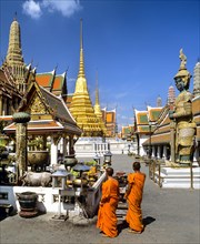 Offerings in the courtyard of the Wat Phra Kaeo Temple