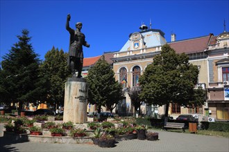 Statue of the Roman emperor Trajan in front of the Town Hall