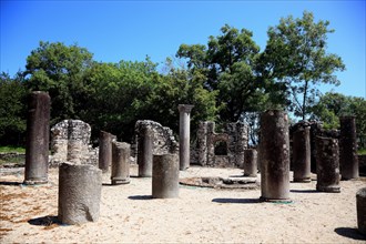 Baptistery from the 6th century in the ruins of the ancient city of Butrint