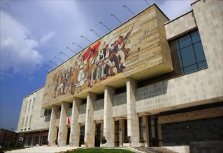 National History Museum at Skanderbeg Square with the large Shqiptaret mosaic