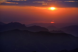 Sunset over the Allgaeu Alps