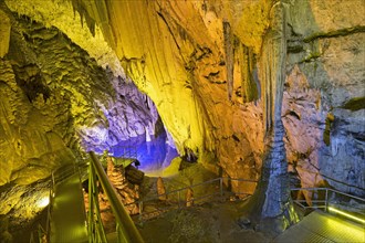 Small lake in the stalactite cave Dim Magarasi