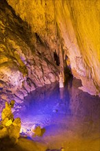Small lake in the stalactite cave Dim Magarasi