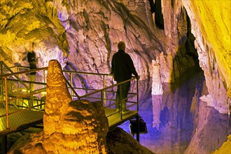 Small lake in the stalactite cave Dim Magarasi