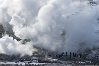 Tourists at the fumaroles
