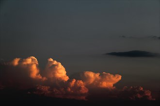 Atmospheric clouds in the evening