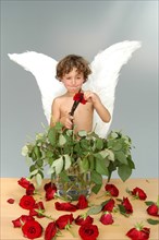 Boy with angel wings