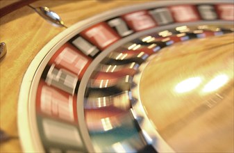Rotating roulette wheel with motion blur