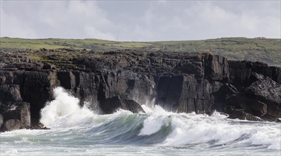 Surf of the North Atlantic Ocean at the coast of Ireland
