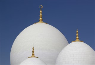 Three domes of the Sheikh Zayed Mosque