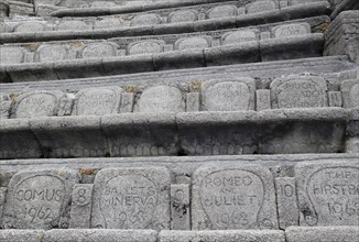 Rows of seats at the Minack Theatre