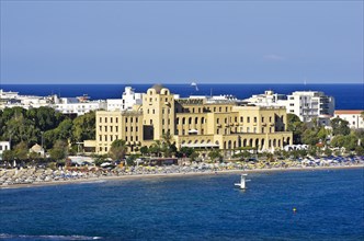 Casino and housing complex with a beach area