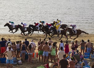Famous horse races on the beach of Sanlucar de Barrameda