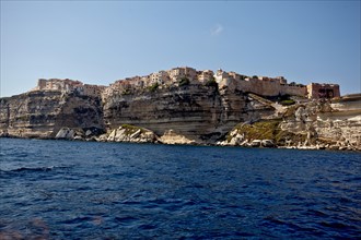 Town of Bonifacio located on a limestone plateau