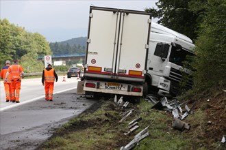 Truck accident on the A61 motorway