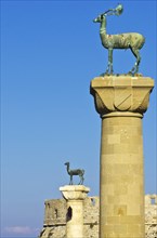 Harbour entrance of Rhodes with Elafos and Elafina