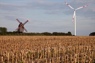 Windmill and a wind turbine