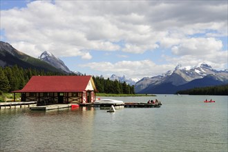 Boathouse on Maligne Lake