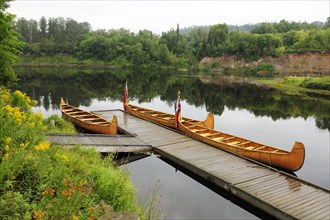 Traditional birch-bark canoes