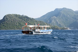 Taxi boat in the Turkish Aegean Sea