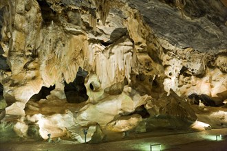 Stalactites and stalagmites in the Cango Caves