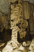 Stalactites and stalagmites in Van Zyl's Hall inside the Cango Caves