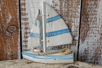 Sailboat model made of wood