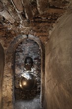 Knight's armour hanging on a wall