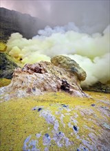 Sulfur fumarole at Ijen Volcano