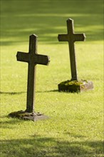 Graves with Christian crosses
