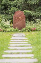 Grave stone of famous movie star Greta Garbo at Skogskyrkogarden