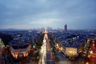 View from the Arc de Triomphe on the Avenue Charles de Gaulle