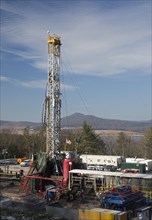 An Atlas Energy Resources natural gas well being drilled in rural Lycoming County in preparation for hydraulic fracturing or fracking