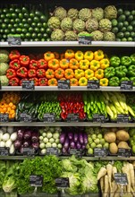 Fresh vegetables at a whole foods supermarket