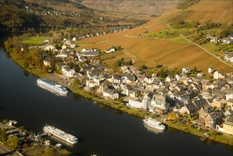Moselle Valley with Traben-Trarbach in autumn