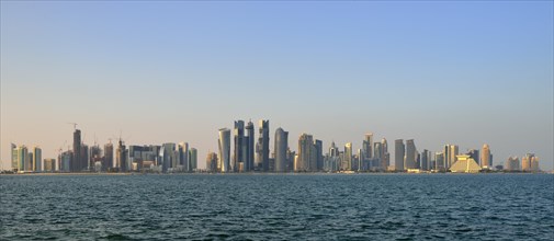 Skyline of Doha in the evening light