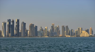 Skyline of Doha in the evening light