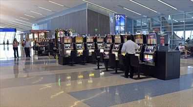 Slot machines in the waiting area