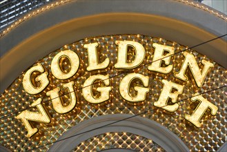 Neon signage of the Golden Nugget Gambling Hotel and Casino