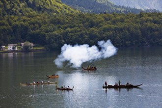 Corpus Christi procession on Lake Hallstatt